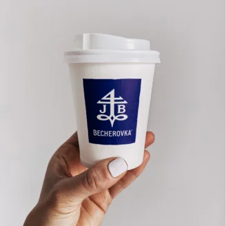 Becherovka paper cup | references | takeawaycup.eu