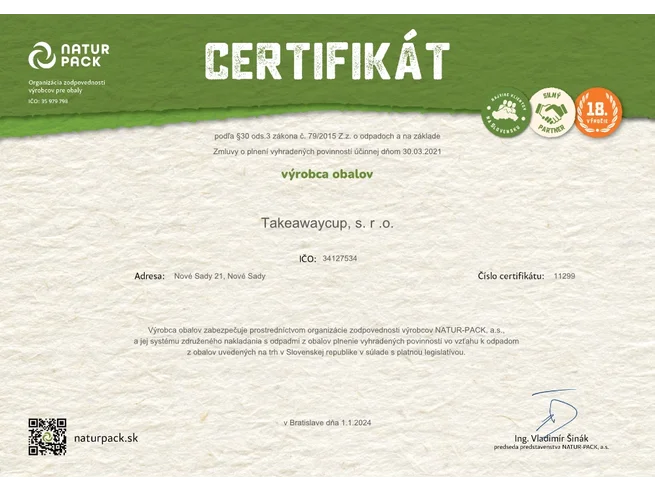 Certified production of packaging - paper and plastic takeaway cups | takeawaycup.eu