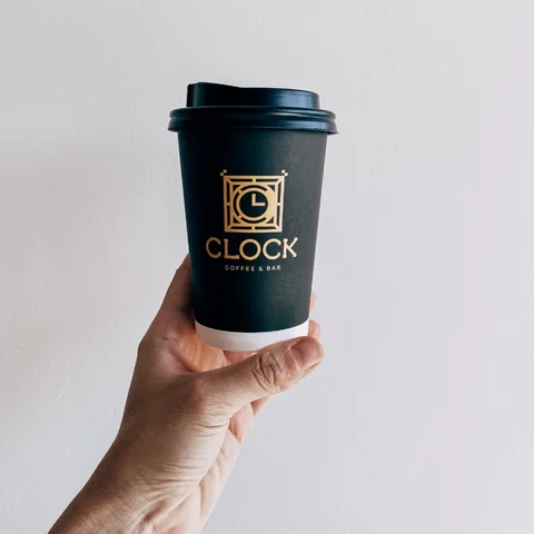 CLOCK bar | references - take away cups with customized design | takeawaycup.eu