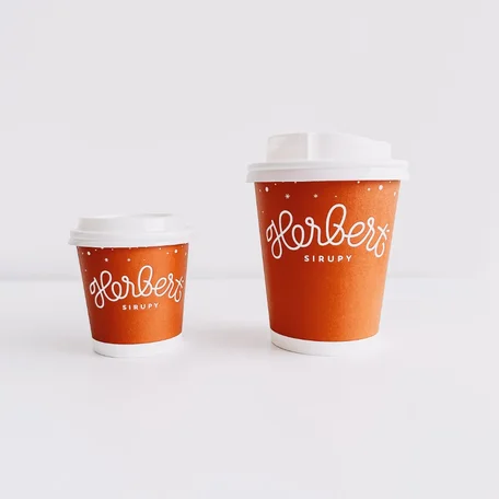 designed cups with print | Herbert sirup | takeawaycup.eu