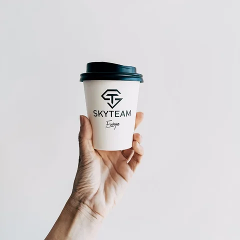 Skyteam | references - take away cups with customized branding | takeawaycup.eu