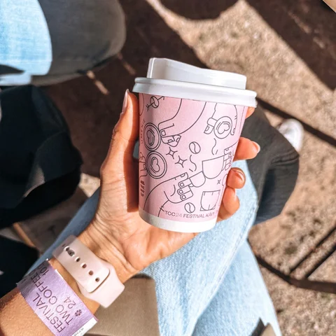 Two Coffee Champs festival 2024 | references - take away cups with customized branding | takeawaycup.eu